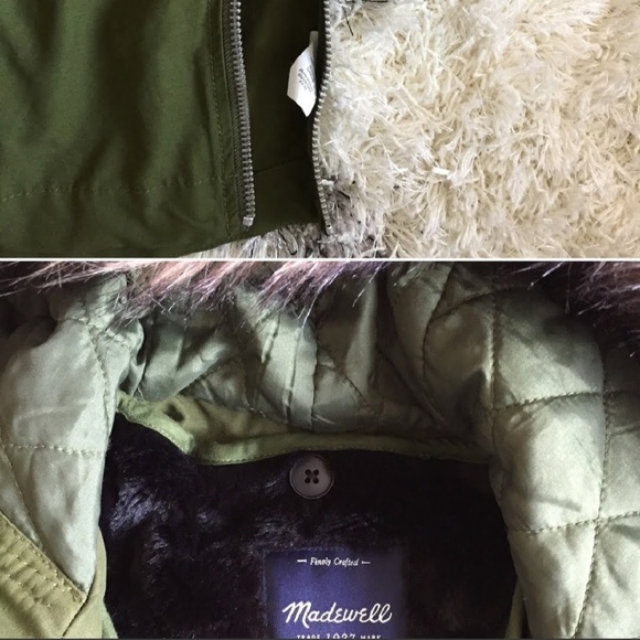Madewell Olive Green Fur Jacket - Picture 3 of 6